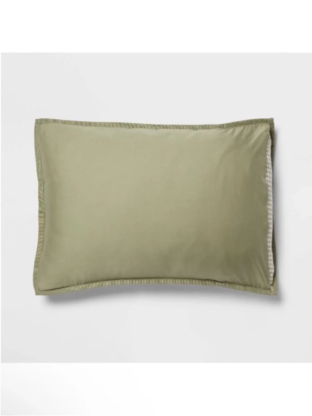 NWT Full/Queen Mini Gingham Comforter and Sham Set Moss Green - Threshold